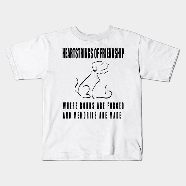 Heartstrings of Friendship: Where Bonds Are Forged and Memories Are Made Kids T-Shirt by Double You Store